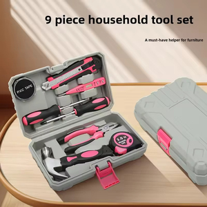 Bán Buôn Biểu Tượng Tùy Chỉnh 9Pcs Đa Chức Năng Hộ Gia Đình Phần Cứng Thiết Lập Hộ Gia Đình Công Cụ Bảo Trì Thiết Lập Màu Hồng Hộp Công Cụ - Product Image 5