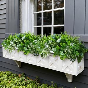 Feuilles artificielles en plastique vert avec tiges, plantes artificielles pour l'extérieur, pour la décoration du jardin, du patio, de la véranda et de la cour - Product Image 6