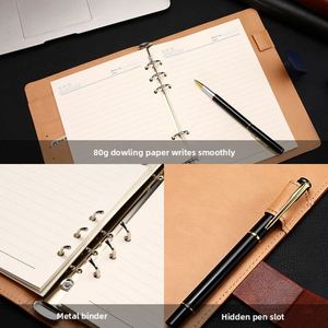 Carnet de notes de réunion, classeur professionnel A5 en cuir PU, coffret cadeau, bloc-notes de bureau personnalisé, simple, magnétique - Product Image 4