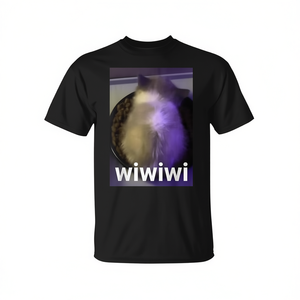 Camiseta con diseño de gato Wiwiwi, color negro, unisex, talla para adultos de S a XXL, camiseta con gráfico divertido para amantes de los gatos - Product Image 2
