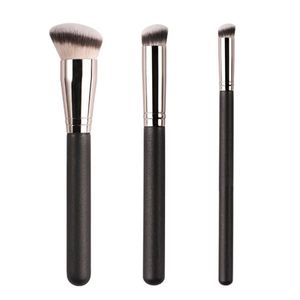 Ulikeke – Lot de 3 pinceaux de maquillage à faible MOQ, haute densité, avec logo personnalisé, pour poudre et fond de teint Kabuki - Product Image 2