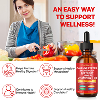 Extrait liquide de piment de Cayenne OneBotanical avec aubépine, betterave, curcuma, vitamines I, K2 et D3 pour soutenir le métabolisme