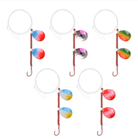 Lot de 5 leurres de pêche, montages Spinnerbait pour brochet, lames de spinner, accessoires pour harnais de spinner crawler, émerillons, perles et hameçons de pêche