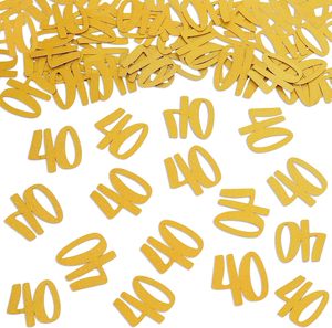 Coriandoli Dorati per 40° Compleanno - Decorazioni da Tavolo per Festa di Compleanno, Coriandoli di Carta per 40° Anniversario - Product Image 1