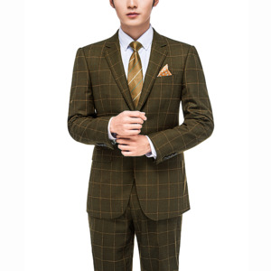 <span class=keywords><strong>Blazer</strong></span> pour <span class=keywords><strong>homme</strong></span> Fashion Pilot en tissu TR, <span class=keywords><strong>bleu</strong></span> violet à grands <span class=keywords><strong>carreaux</strong></span>, revers cranté, simple boutonnage - Product Image 4