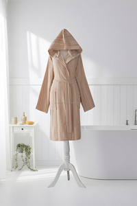 Peignoir unisexe 100% coton Best Seller Séchage rapide Vêtement de nuit d'été Tissu tissé respirant Léger Toute l'année ODM Fabriqué en Turquie - Product Image 5