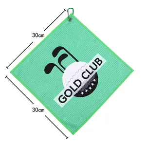 GAMEN Custom Size Sublimation Pocket Printed Hang On Golf Towel Fold Custom Prints Waffle Golf Towel