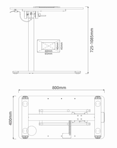Escritorio Móvil de Altura Ajustable con Ruedas Bloqueables para Oficina en Casa o Estación de Trabajo - Product Image 6