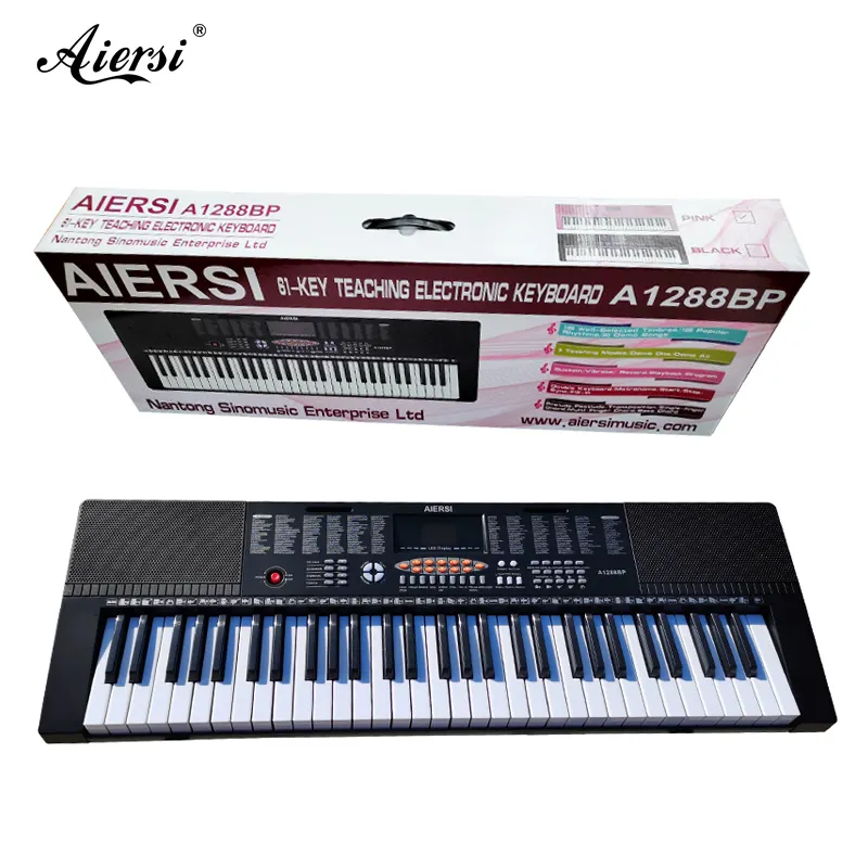 Aiersi Keyboard Piano Elektronik 61 Keyboard, Instrumen Musik Organ Digital