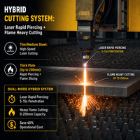 Mesin Pemotong Gantry Hybrid Laser Fiber 3000W-20000W untuk Fabrikasi Pelat Baja Karbon Ultra Tebal
