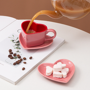 <b>Simple</b> Modern Ceramic Porcelain Eco-Friendly Oven Dishwasher <b>Microwave</b> Safe Cups Saucers 80ml Shape Customizable Colors Logos - Product Image 4