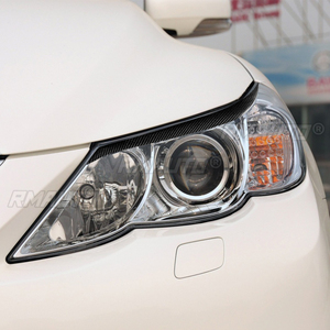 1 par de cubiertas embellecedoras de fibra de carbono auténtica para faros delanteros de coche, tipo ceja/párpado, para Toyota Reiz 2010 2011 2012, calcomanías para faros de coche - Product Image 6