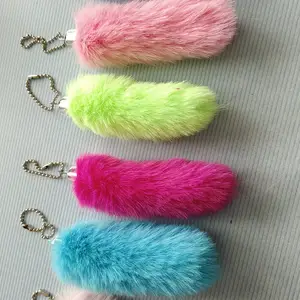 dyed lucky rabbit feet key chain pendant custom keychain decoration rabbit feet keychains