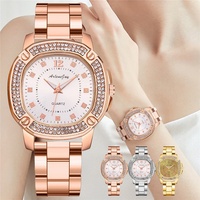 Montre de luxe pour femmes en acier inoxydable 1120, montre à quartz dorée avec diamants, meilleur cadeau