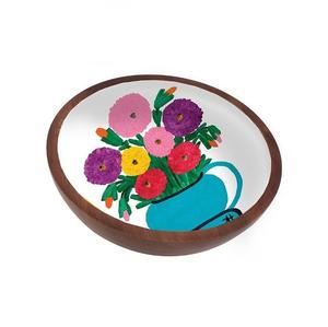 Cuenco de madera con estampado y esmalte decorativo, cuenco de frutas hecho a mano, diseño único y clásico, personalizado - Product Image 1