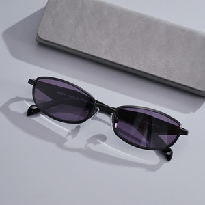 Vintage Y2K Style Small Oval <b>Sunglasses</b> Women Men Thin Metal Frame Trendy Streetwear Sun Glasses Wholesale Custom Logo - Product Image 1