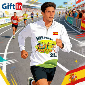 Chaqueta Deportiva Impermeable Personalizada con Diseño Libre para Eventos al Aire Libre, Maratón, Running, con Cierre Frontal 1/4 y Manga Larga - Product Image 1