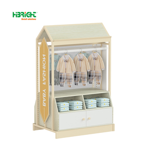 Configuration du magasin de soins pour bébé à la mode: présentoirs en bois Slatwall et gondole - Product Image 6