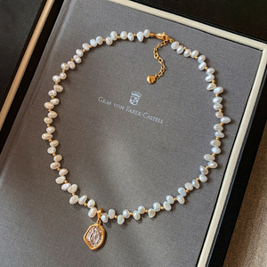 Collana in Ottone con Placcatura in Oro 18K, Perla d'Acqua Dolce Naturale, Ciondolo Staccabile con 12 <span class=keywords><strong>Segni</strong></span> <span class=keywords><strong>Zodiacali</strong></span>, Gioielli da Donna all'Ingrosso - Product Image 6
