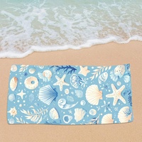 Serviette de sport 2-en-1 en microfibre bleu clair à séchage rapide absorbante pour piscine, camping, accessoire de voyage facile à emballer.