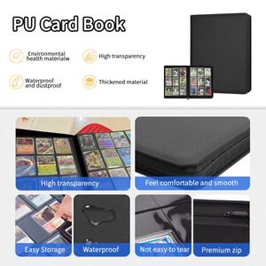 FX Classic Black PU Leather 9-Pocket Trading <b>Card</b> Binder 360 Slots Zippered Album for TCG Sports <b>Cards</b> Case Custom Logo Case - Product Image 6