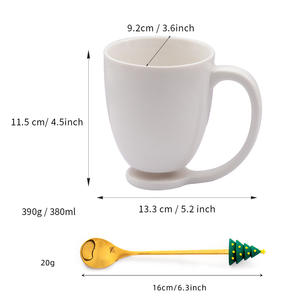 Mug en céramique personnalisé pour Noël, coffret cadeau avec cuillère et poignée, impression sérigraphique pour usage domestique, cadeaux 2024 - Product Image 5