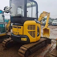 Mini-excavatrice sur chenilles KOMATSU PC30 d'occasion, 3 tonnes, 22 kW, d'origine japonaise, pour travaux de construction en jardin et dans les espaces restreints