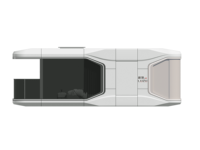 Capsule hôtelière mobile préfabriquée en acier, type Smart House, pour bureau ou atelier, avec véranda.