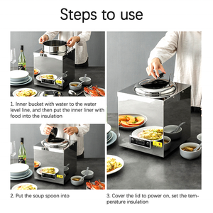 Il Porridge di zuppa di cibo di grande capacità per la ristorazione all'ingrosso mantiene caldo lo scaldazuppa intelligente in acciaio inossidabile - Product Image 5