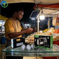 Kit d'alimentation solaire portable avec protection IP65, comprenant 3 ampoules LED pour les scénarios résidentiels et extérieurs