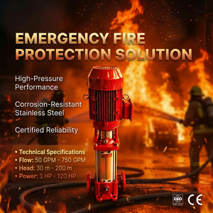 Bomba Contra Incendios Multietapa Vertical <span class=keywords><strong>de</strong></span> Alta Presión (10-25 Bar) <span class=keywords><strong>de</strong></span> Grado Industrial, en Acero Inoxidable, para Rescate <span class=keywords><strong>de</strong></span> Emergencia - Product Image 2