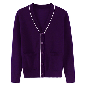 Fashion Styles Cardigan Women's Sweater Jacquard <strong>Knitted</strong> Sweater Both <strong>Sides</strong> Pocket Sweater - Product Image 2