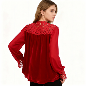 Nuova Camicetta <span class=keywords><strong>in</strong></span> <span class=keywords><strong>Velluto</strong></span> con Colletto <span class=keywords><strong>in</strong></span> Pizzo 2026, Disponibile <span class=keywords><strong>in</strong></span> Diversi Colori, <span class=keywords><strong>Camicia</strong></span> a Maniche Lunghe con Inserti <span class=keywords><strong>in</strong></span> <span class=keywords><strong>Velluto</strong></span> per <span class=keywords><strong>Donna</strong></span> - Product Image 3