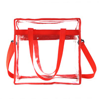 Sac fourre-tout transparent en PVC approuvé pour les stades, sac à main transparent avec sangle amovible pour concerts, événements sportifs, voyages et travail