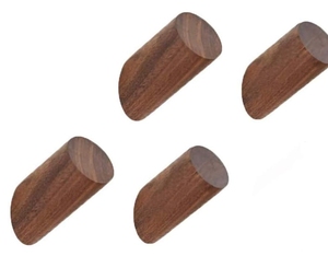 Lot de 4 crochets muraux ronds en bois naturel peints, multifonctionnels, portemanteaux modernes en bois sur pied - Product Image 1