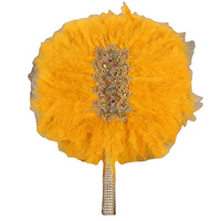 Éventails en Plumes de Danse Africaine Luxueux, Faits Main en Dentelle