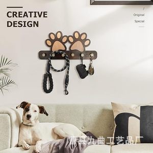 Wooden Dog Paw <b>Key</b> <b>Hanger</b> Wall Mounted Rack Retro Color Hooks For Home Entryway Decor - Product Image 4