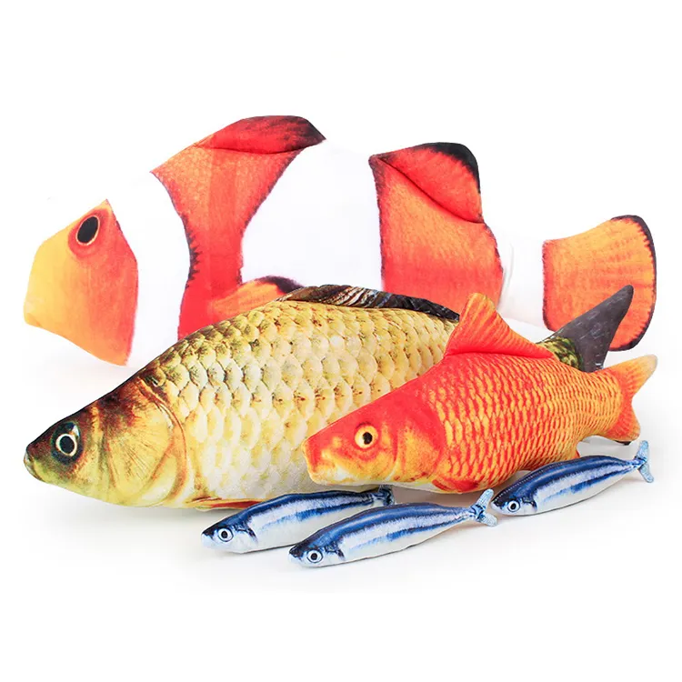 High Quality Stuffed Soft Plush Chew Fish Cat Toy