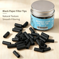 Hermit Crab Filter black Tip Paper Roll Cigarette Mouthpiece Disposable Smoking Accessory Round Simple Style