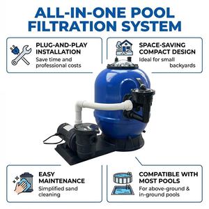 Combo de Filtro de <span class=keywords><strong>Arena</strong></span> de Fibra de Vidrio Jade y Bomba de Agua para Limpieza de Piscinas Enterradas - Product Image 2