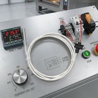 Industrial 3wire PT1000 PT100 PTC Thermistor Temperature Sensor 1000mm RTD Temperature Transmitter High Precision±0.15 0.3