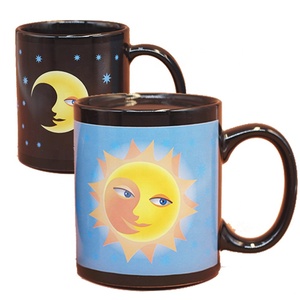 Tasse magique personnalisée avec Logo imprimé par Sublimation, cadeau, tasses à couleur changeante, tasse en grès, tasses à café en céramique bleu Photo vierge