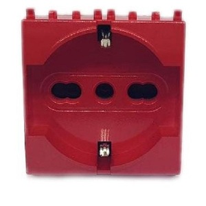 Prise Schuko rouge pour signalisation d'urgence compatible avec Vimar Plana - Product Image 3