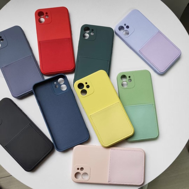 Liquid Silicone Card Slot Pocket Phone Case for Redmi K40 Note 10 Pro Xiaomi POCO M3 11 11 11T Pro Lite Phone Covers