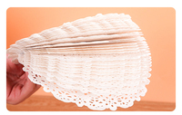 Napperons en papier sulfurisé blancs personnalisables, écologiques, de qualité alimentaire, pour décoration de gâteaux de mariage, avec logo personnalisé