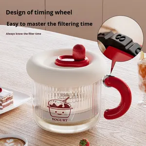 Griekse Yoghurtmaker Met Roestvrijstalen Container Zelfgemaakte Cold Brew Filter Mand Wei Separator Gaas Pp Materiaal Zeef - Product Image 3