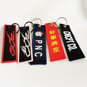 Porte-clés tissés personnalisés en gros avec logo, pour l'élimination des étiquettes de bagages avant le broderie, idéal pour les voyages - Product Image 4