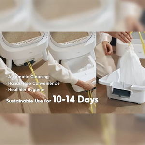 Litière automatique intelligente en plastique pour chat-Contrôle des odeurs de grande capacité Recharge confortable et facile - Product Image 6