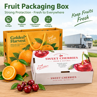 Boîte en carton ondulé enduit imperméable, écologique et recyclable pour fruits et viandes, taille personnalisée, carton de luxe avec poignée, vente en gros de fruits
