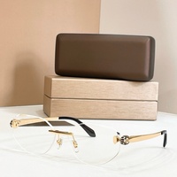 Lunettes de soleil unisexes de luxe sans monture, style designer, polarisées, en métal doré, confortables, avec décor serpent et verres dégradés